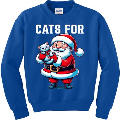 Funny Xmas Cats For Everybody Christmas Cat Santa Gift Kids Sweatshirt