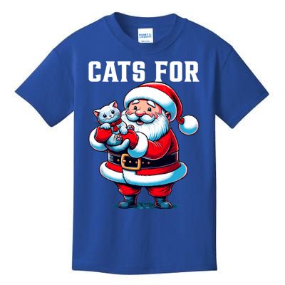 Funny Xmas Cats For Everybody Christmas Cat Santa Gift Kids T-Shirt