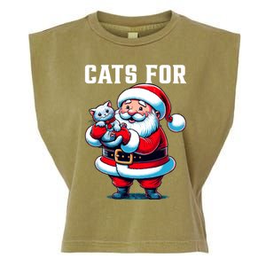 Funny Xmas Cats For Everybody Christmas Cat Santa Gift Garment-Dyed Women's Muscle Tee