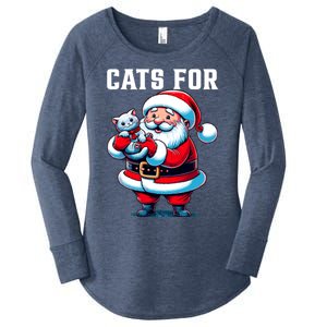 Funny Xmas Cats For Everybody Christmas Cat Santa Gift Women's Perfect Tri Tunic Long Sleeve Shirt