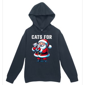 Funny Xmas Cats For Everybody Christmas Cat Santa Gift Urban Pullover Hoodie