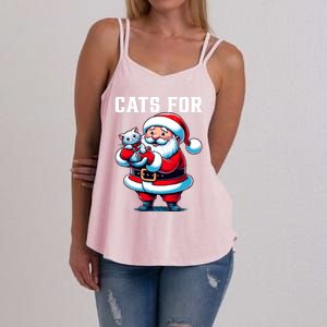 Funny Xmas Cats For Everybody Christmas Cat Santa Gift Women's Strappy Tank