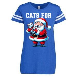 Funny Xmas Cats For Everybody Christmas Cat Santa Gift Enza Ladies Jersey Football T-Shirt