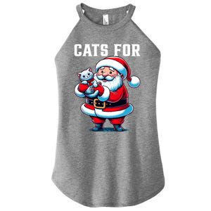 Funny Xmas Cats For Everybody Christmas Cat Santa Gift Women's Perfect Tri Rocker Tank