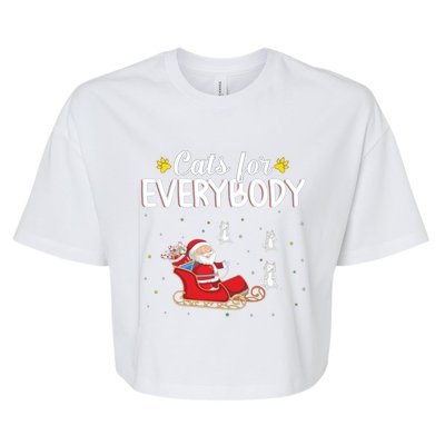 Funny Xmas Cats For Everybody Christmas Cat Gift Bella+Canvas Jersey Crop Tee