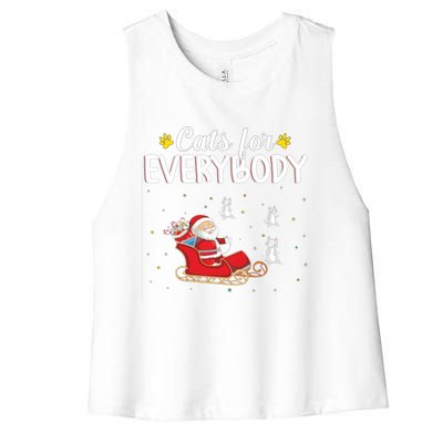 Funny Xmas Cats For Everybody Christmas Cat Gift Women's Racerback Cropped Tank