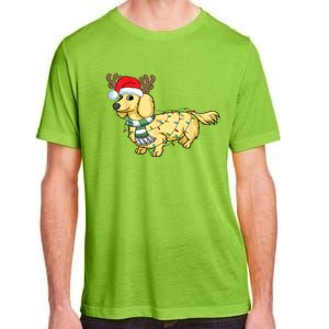 Funny Xmas Cream Dachshund Reindeer Santa Dog Merry Christmas Gift Adult ChromaSoft Performance T-Shirt