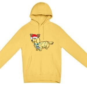 Funny Xmas Cream Dachshund Reindeer Santa Dog Merry Christmas Gift Premium Pullover Hoodie