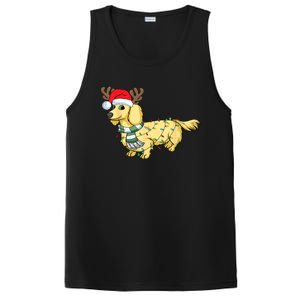 Funny Xmas Cream Dachshund Reindeer Santa Dog Merry Christmas Gift PosiCharge Competitor Tank