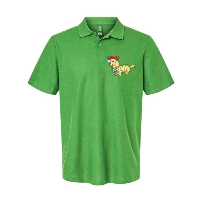 Funny Xmas Cream Dachshund Reindeer Santa Dog Merry Christmas Gift Softstyle Adult Sport Polo