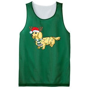 Funny Xmas Cream Dachshund Reindeer Santa Dog Merry Christmas Gift Mesh Reversible Basketball Jersey Tank