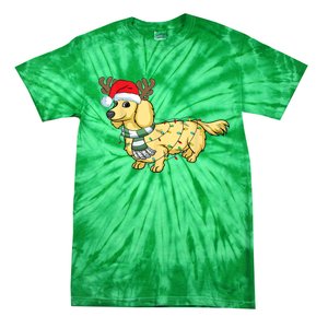 Funny Xmas Cream Dachshund Reindeer Santa Dog Merry Christmas Gift Tie-Dye T-Shirt