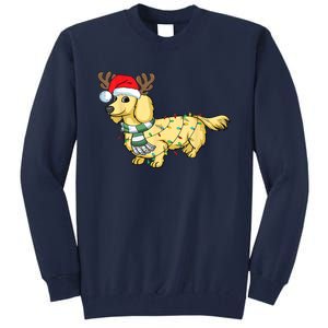 Funny Xmas Cream Dachshund Reindeer Santa Dog Merry Christmas Gift Tall Sweatshirt