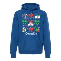 Funny Xmas Coquette Bow Santa Funny Nurse Christmas Gift Premium Hoodie