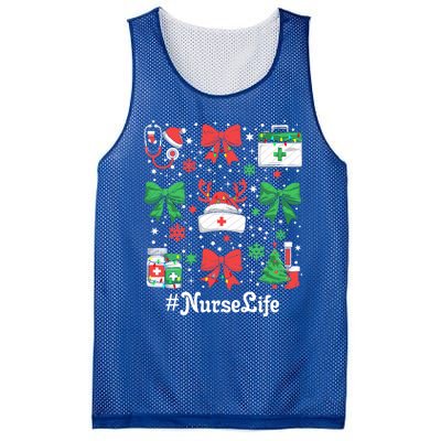 Funny Xmas Coquette Bow Santa Funny Nurse Christmas Gift Mesh Reversible Basketball Jersey Tank