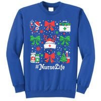 Funny Xmas Coquette Bow Santa Funny Nurse Christmas Gift Tall Sweatshirt