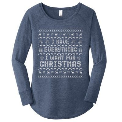 Funny Xmas Couples I Have Everything I Want For Christmas  Women's Perfect Tri Tunic Long Sleeve Shirt