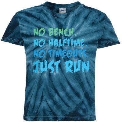 Funny XC Cross Country Running Gift No Bench No Halftime Short Sleeve Kids Tie-Dye T-Shirt