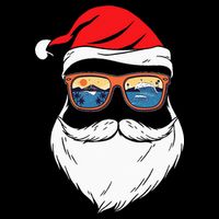 Funny XMAS Christmas in July Summer Santa 7-Panel Snapback Hat