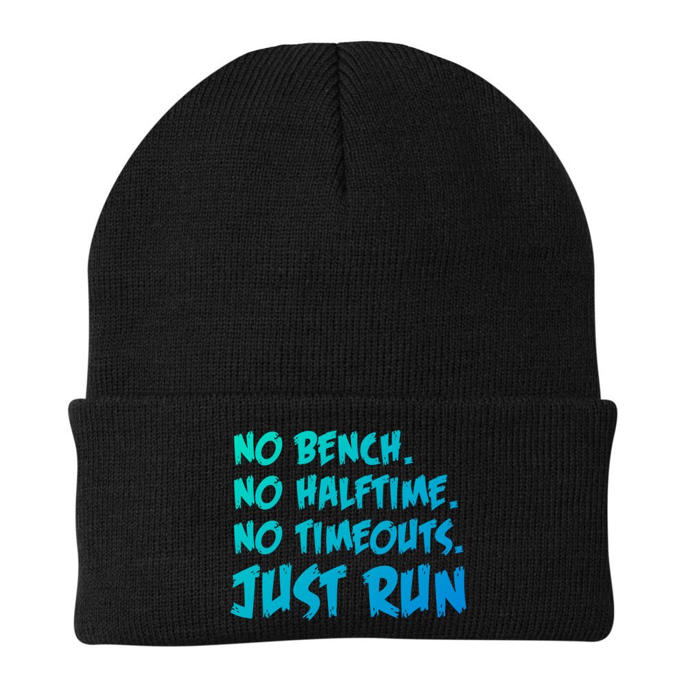 Funny Xc Cross Country Running Gift No Bench No Halftime Gift Beanie