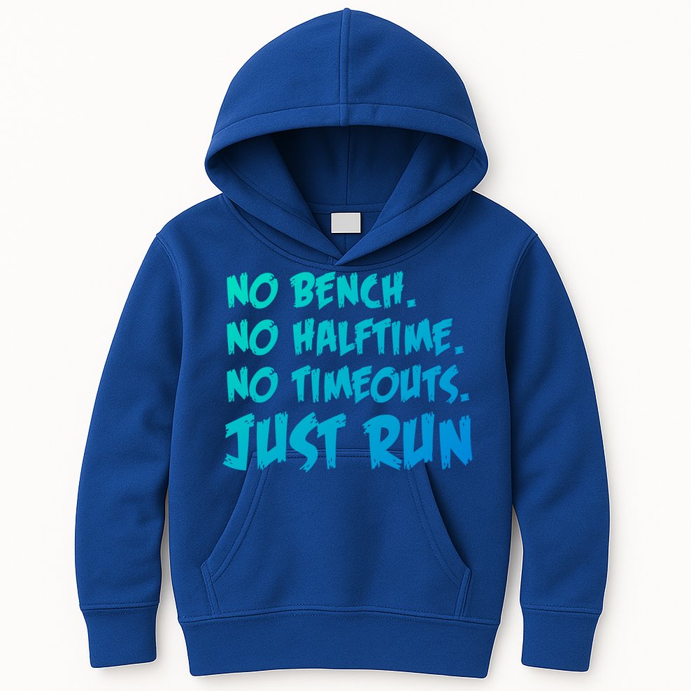 Funny Xc Cross Country Running Gift No Bench No Halftime Gift Kids Hoodie