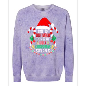 Funny Xmas Due To Inflation Ugly Christmas Sweaters Gift Colorblast Crewneck Sweatshirt