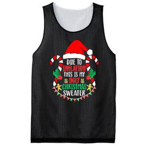 Funny Xmas Due To Inflation Ugly Christmas Sweaters Gift Mesh Reversible Basketball Jersey Tank