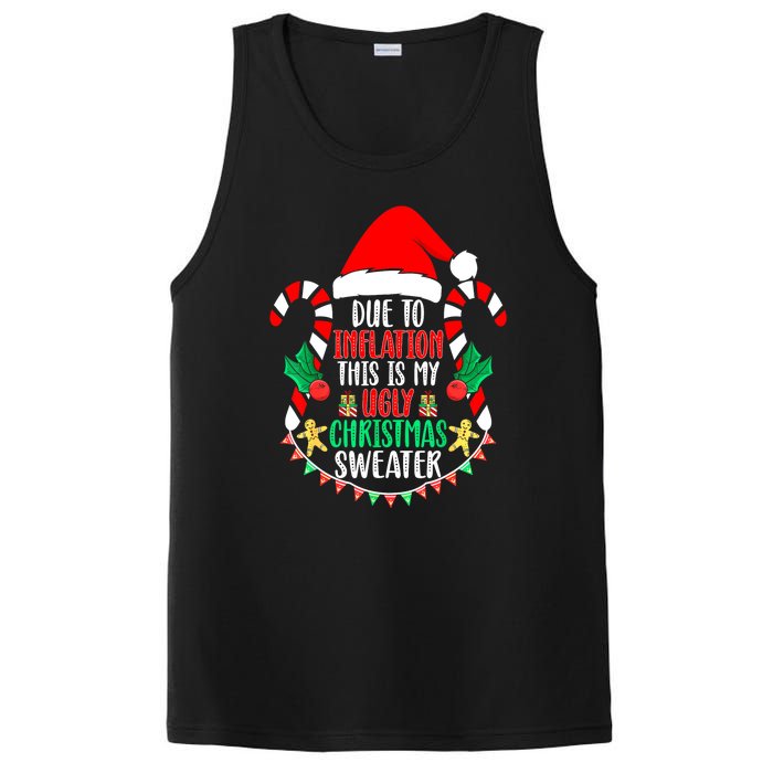 Funny Xmas Due To Inflation Ugly Christmas Sweaters Gift PosiCharge Competitor Tank