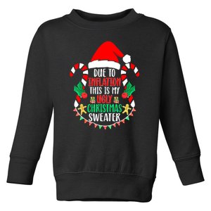 Funny Xmas Due To Inflation Ugly Christmas Sweaters Gift Toddler Sweatshirt