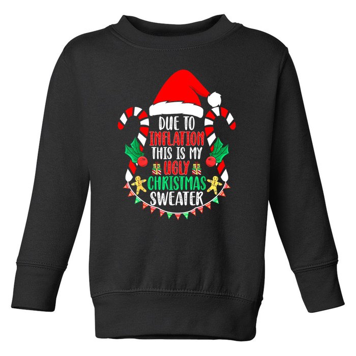 Funny Xmas Due To Inflation Ugly Christmas Sweaters Gift Toddler Sweatshirt