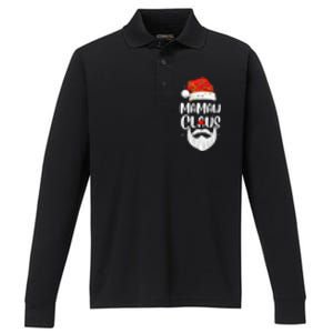 Funny Xmas Family Matching Mamaw Claus Santa Christmas Gift Performance Long Sleeve Polo