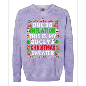 Funny Xmas Family Due To Inflation Ugly Christmas Sweaters Colorblast Crewneck Sweatshirt