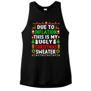 Funny Xmas Family Due To Inflation Ugly Christmas Sweaters Ladies PosiCharge Tri-Blend Wicking Tank