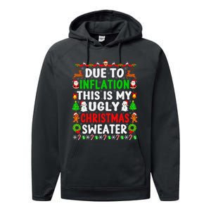 Funny Xmas Family Due To Inflation Ugly Christmas Sweaters Performance Fleece Hoodie