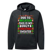 Funny Xmas Family Due To Inflation Ugly Christmas Sweaters Performance Fleece Hoodie