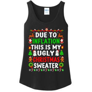 Funny Xmas Family Due To Inflation Ugly Christmas Sweaters Ladies Essential Tank