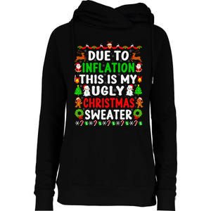 Funny Xmas Family Due To Inflation Ugly Christmas Sweaters Womens Funnel Neck Pullover Hood