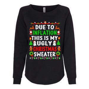 Funny Xmas Family Due To Inflation Ugly Christmas Sweaters Womens California Wash Sweatshirt