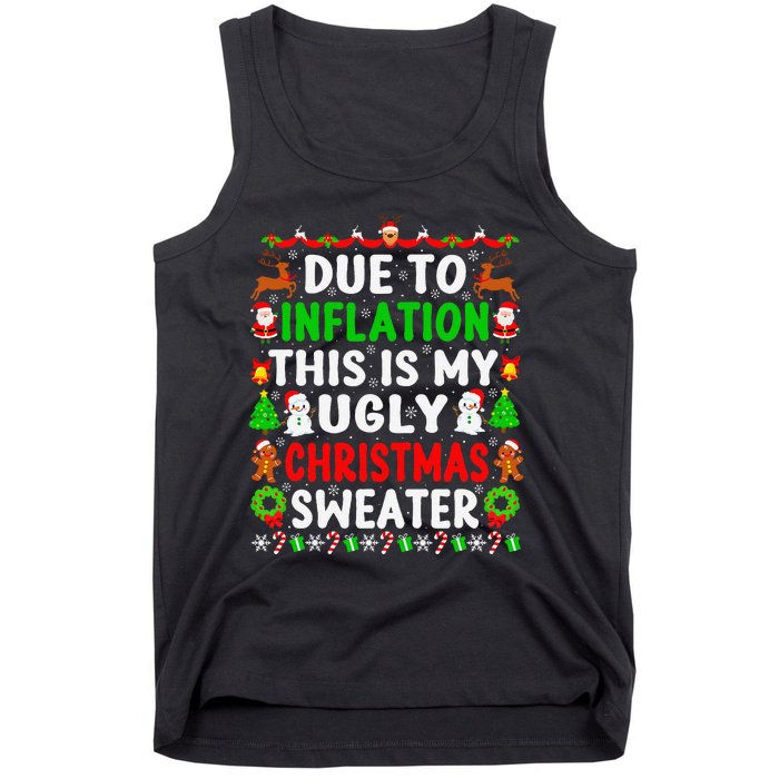 Funny Xmas Family Due To Inflation Ugly Christmas Sweaters Tank Top