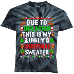 Funny Xmas Family Due To Inflation Ugly Christmas Sweaters Kids Tie-Dye T-Shirt