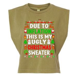 Funny Xmas Family Due To Inflation Ugly Christmas Sweaters Garment-Dyed Women's Muscle Tee