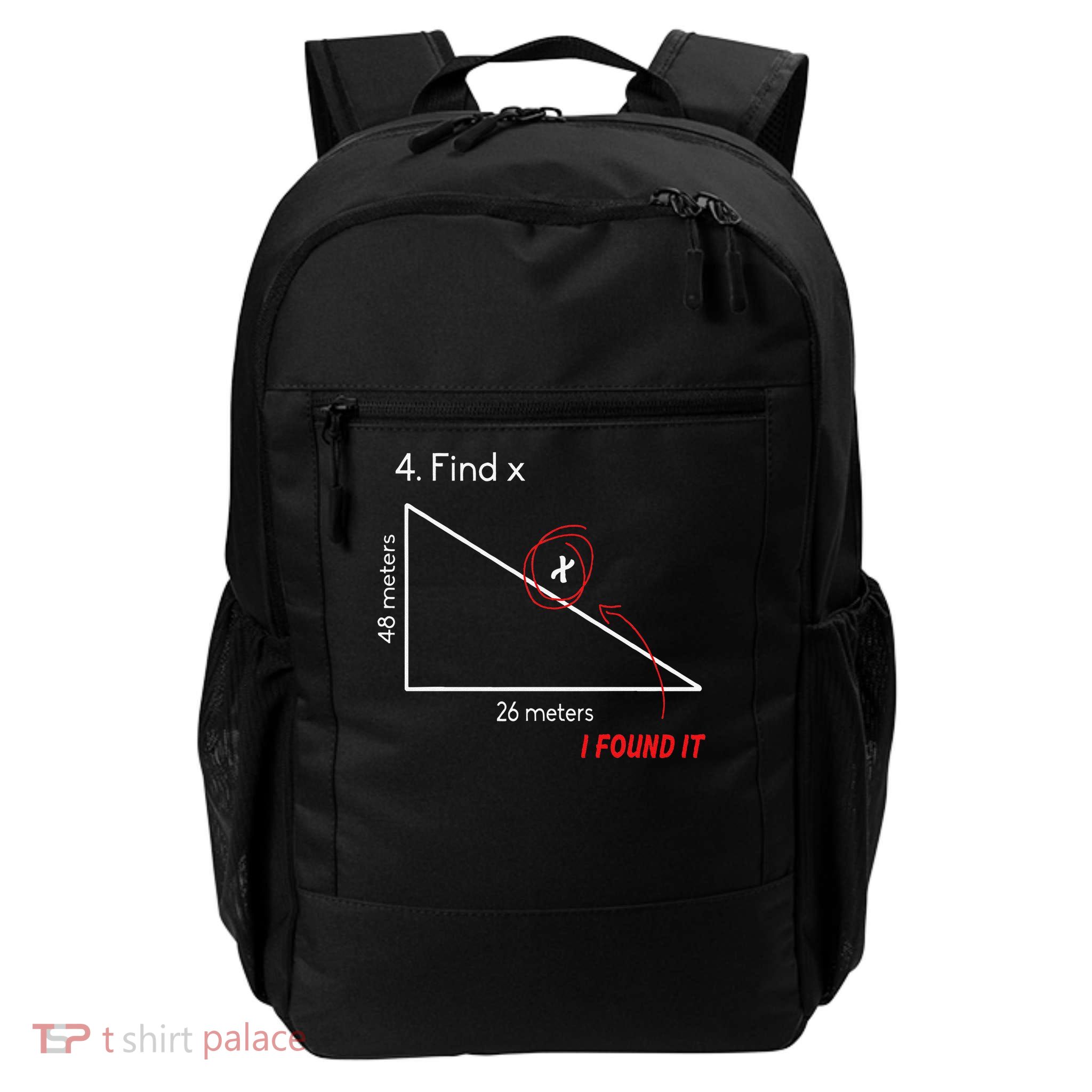 Find X Funny Math Joke Algebra Geometry Teacher Daily Commute Backpack
