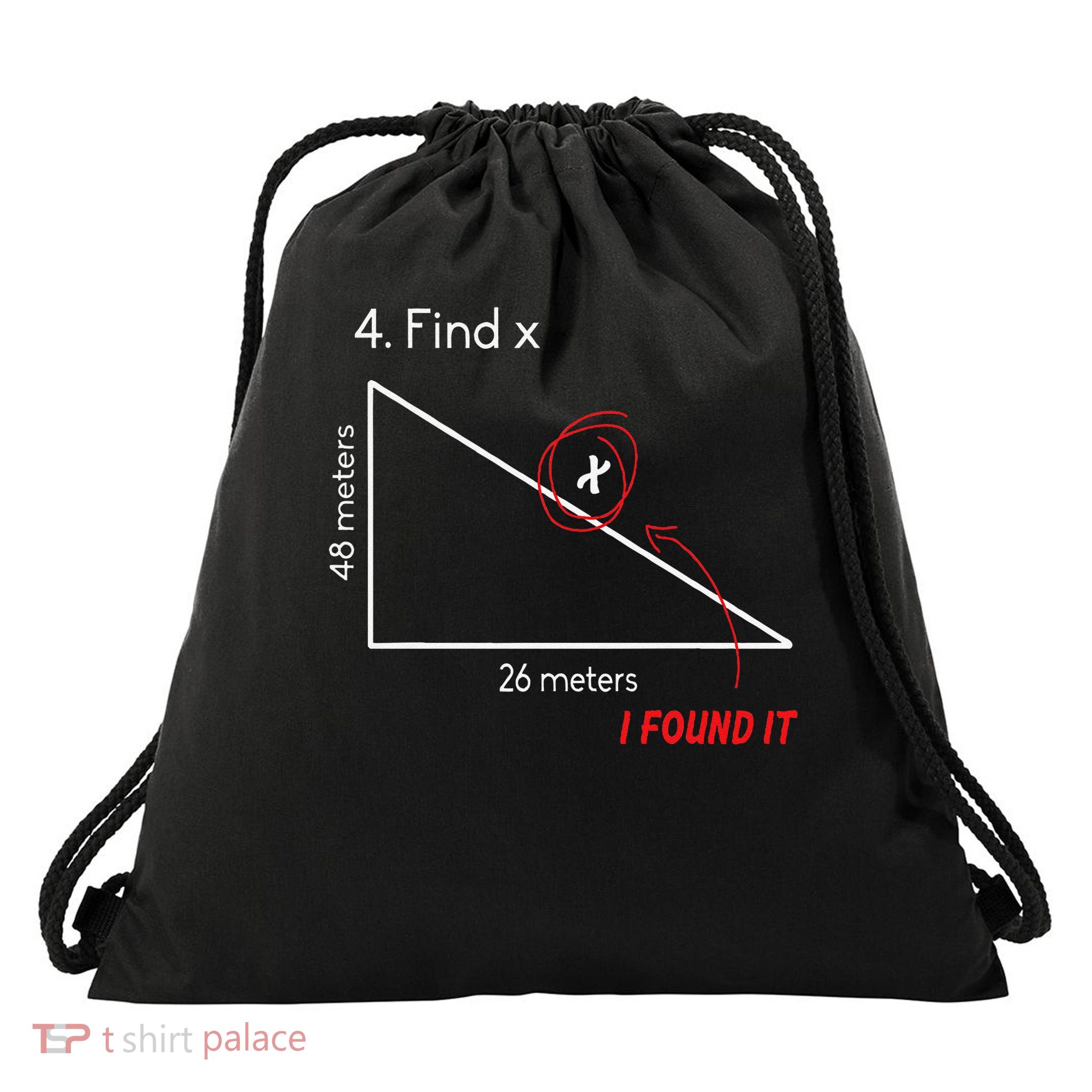 Find X Funny Math Joke Algebra Geometry Teacher Drawstring Bag