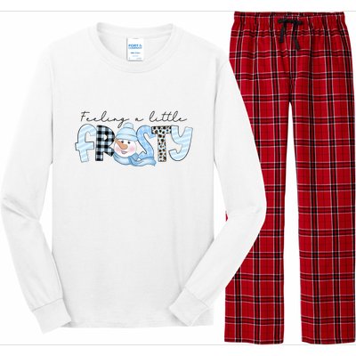 Funny Xmas Feeling A Little Frosty Winter Christmas Gift Long Sleeve Pajama Set