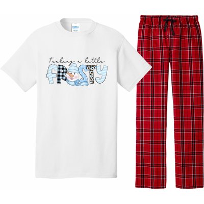 Funny Xmas Feeling A Little Frosty Winter Christmas Gift Pajama Set