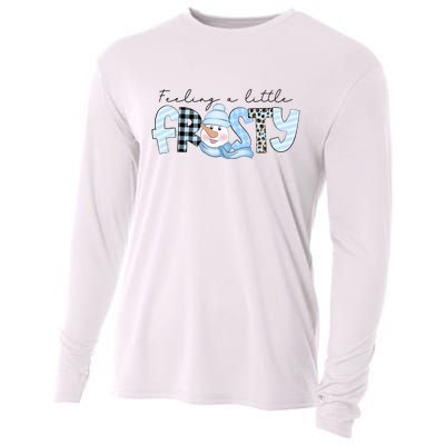 Funny Xmas Feeling A Little Frosty Winter Christmas Gift Cooling Performance Long Sleeve Crew