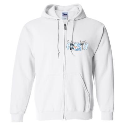 Funny Xmas Feeling A Little Frosty Winter Christmas Gift Full Zip Hoodie