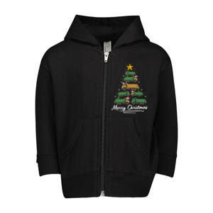 Funny Xmas Garbage Truck Christmas Tree Ornat Gift Toddler Zip Fleece Hoodie