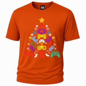 Funny Xmas Gamer Games Controllers Christmas Tree Boys Cool Gift Cooling Performance Crew T-Shirt