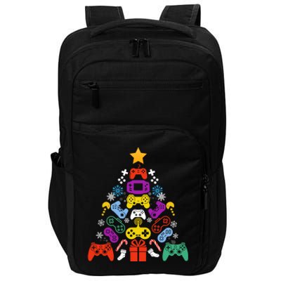 Funny Xmas Gamer Games Controllers Christmas Tree Boys Cool Gift Impact Tech Backpack